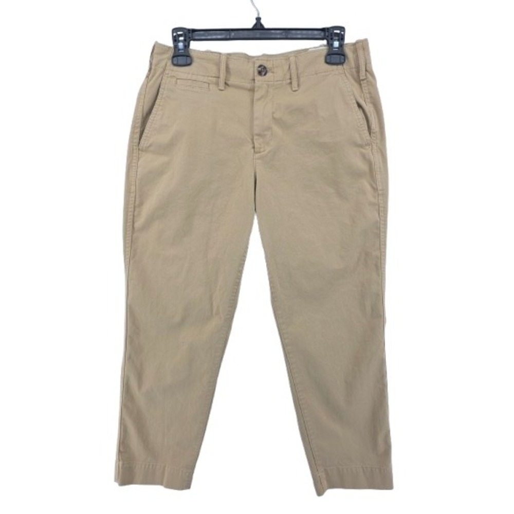 Gap Pants Size 4P Petite Straight Leg Mid Rise Khaki Cotton Chino Tan